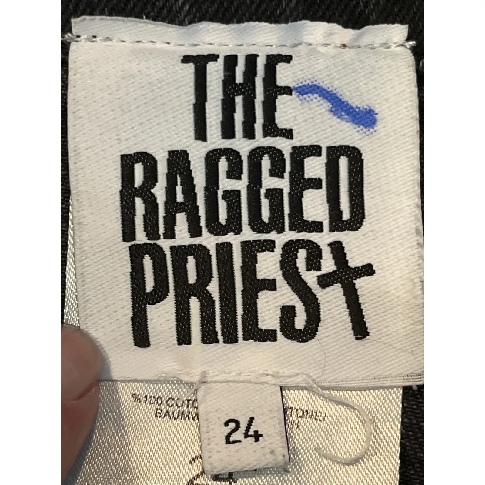 The Ragged Priest Lucky Cat Jeans Black Denim Size 24‎ Embroidered - Image 7