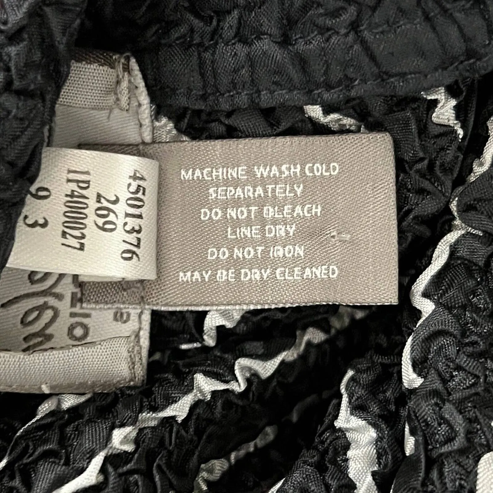 Chicos Sweater‎ Womens Large 2 Black White Stripe Crinkle Cardigan Career Travel - Image 8