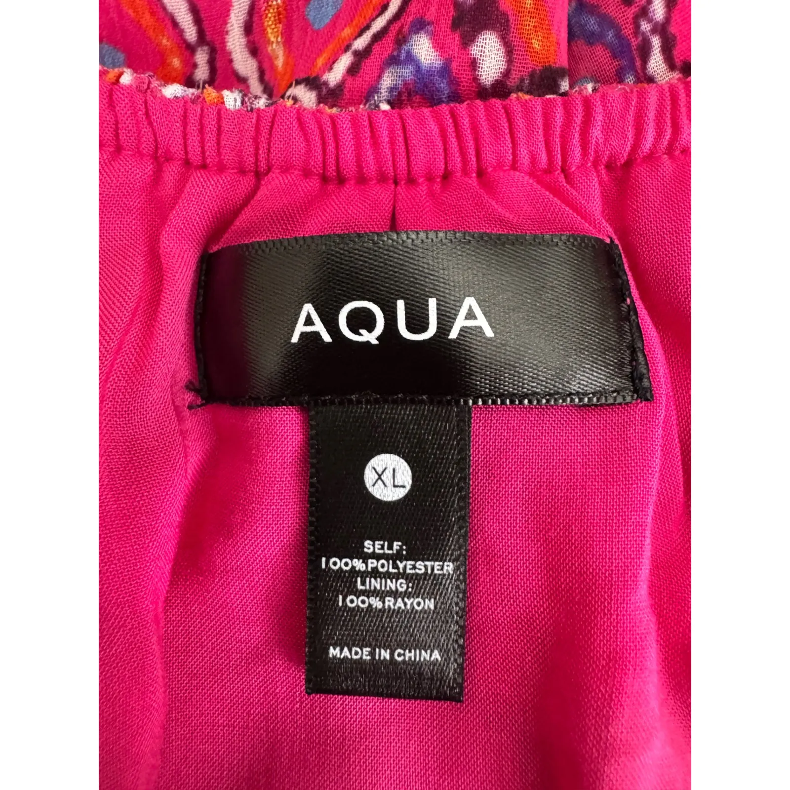 AQUA Pink Purple Floral Ruffle Off Shoulder Blouse Top‎ XL - Image 6