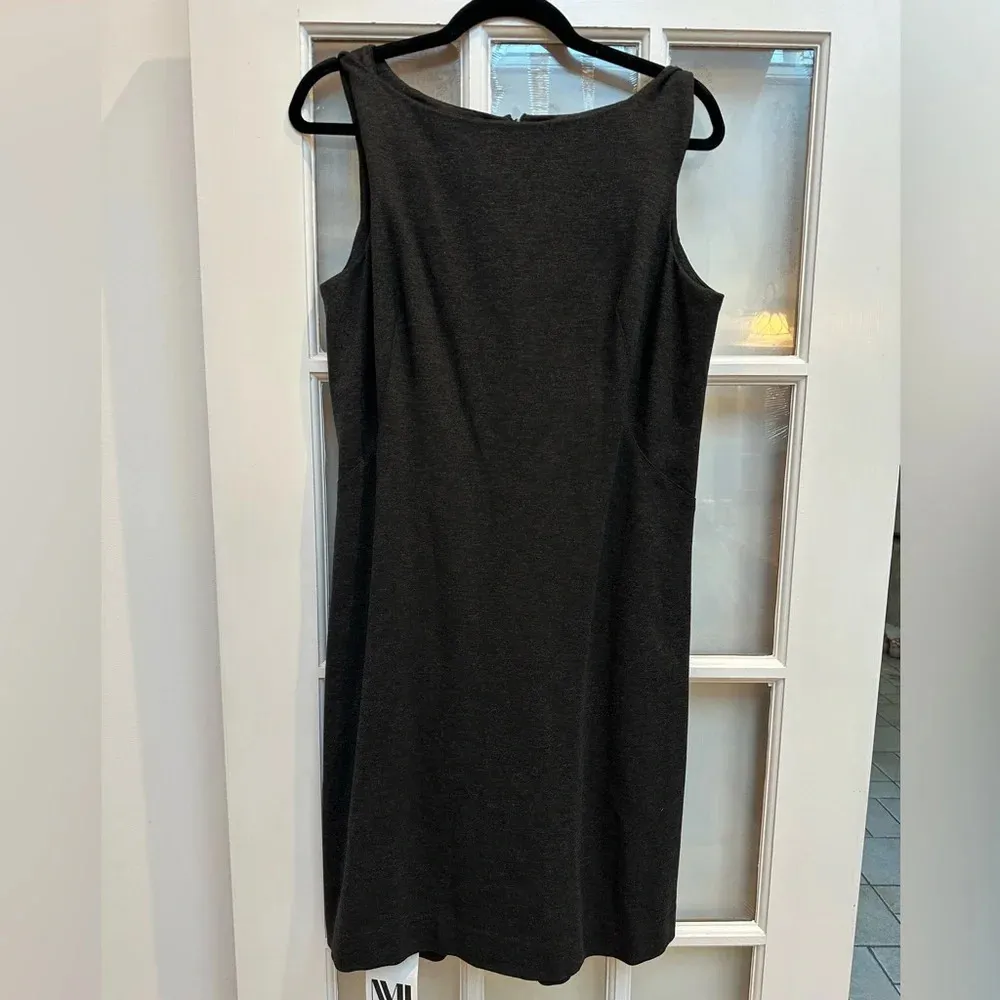 M.M.LaFleur The Lydia Dress Textured Ponte Cinder Grey Knee Length Size 16 NWT - Image 2