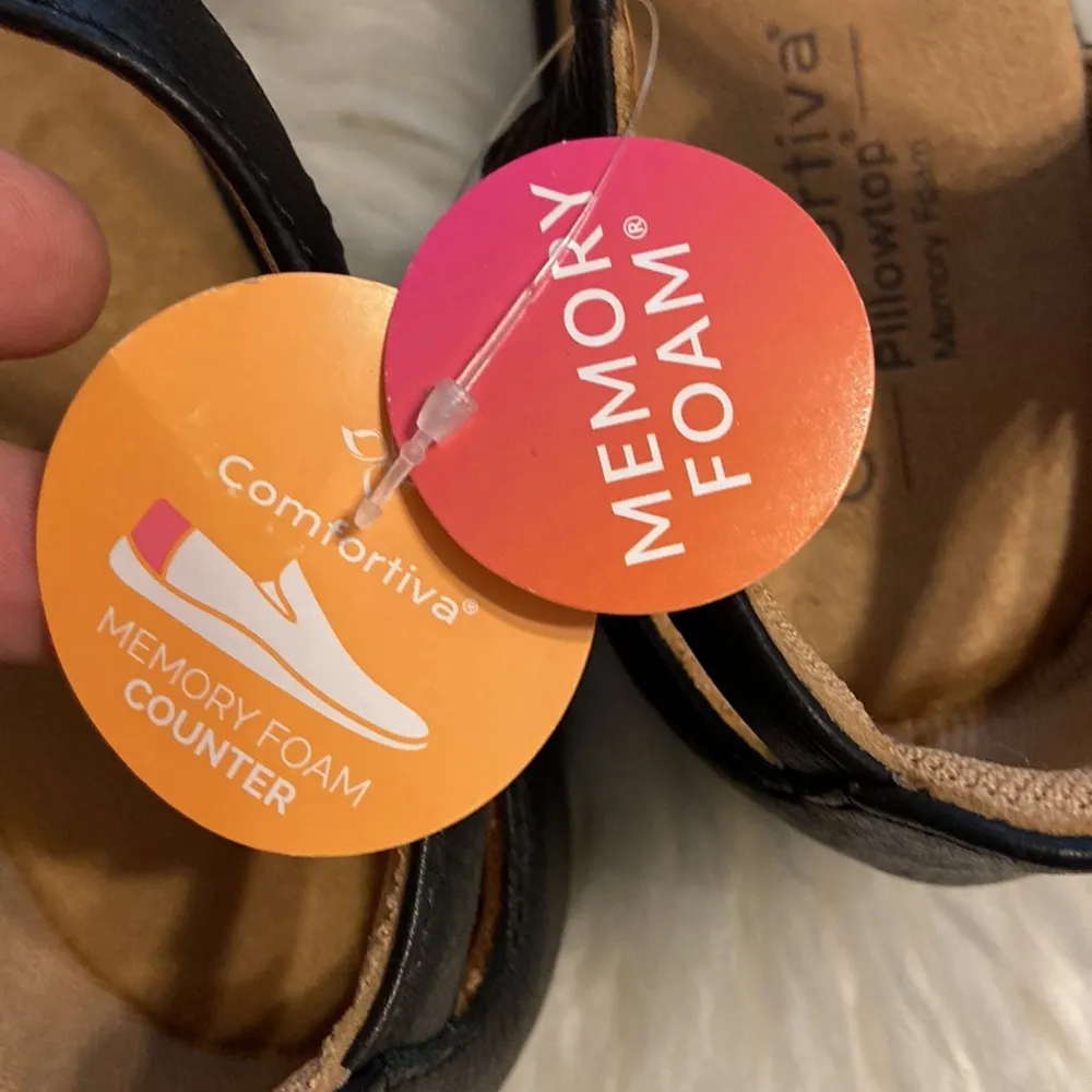 COMFORTIVA PILLOW TOP MEMORY FOAM SANDALS SIZE 11W color black brand new - Image 11