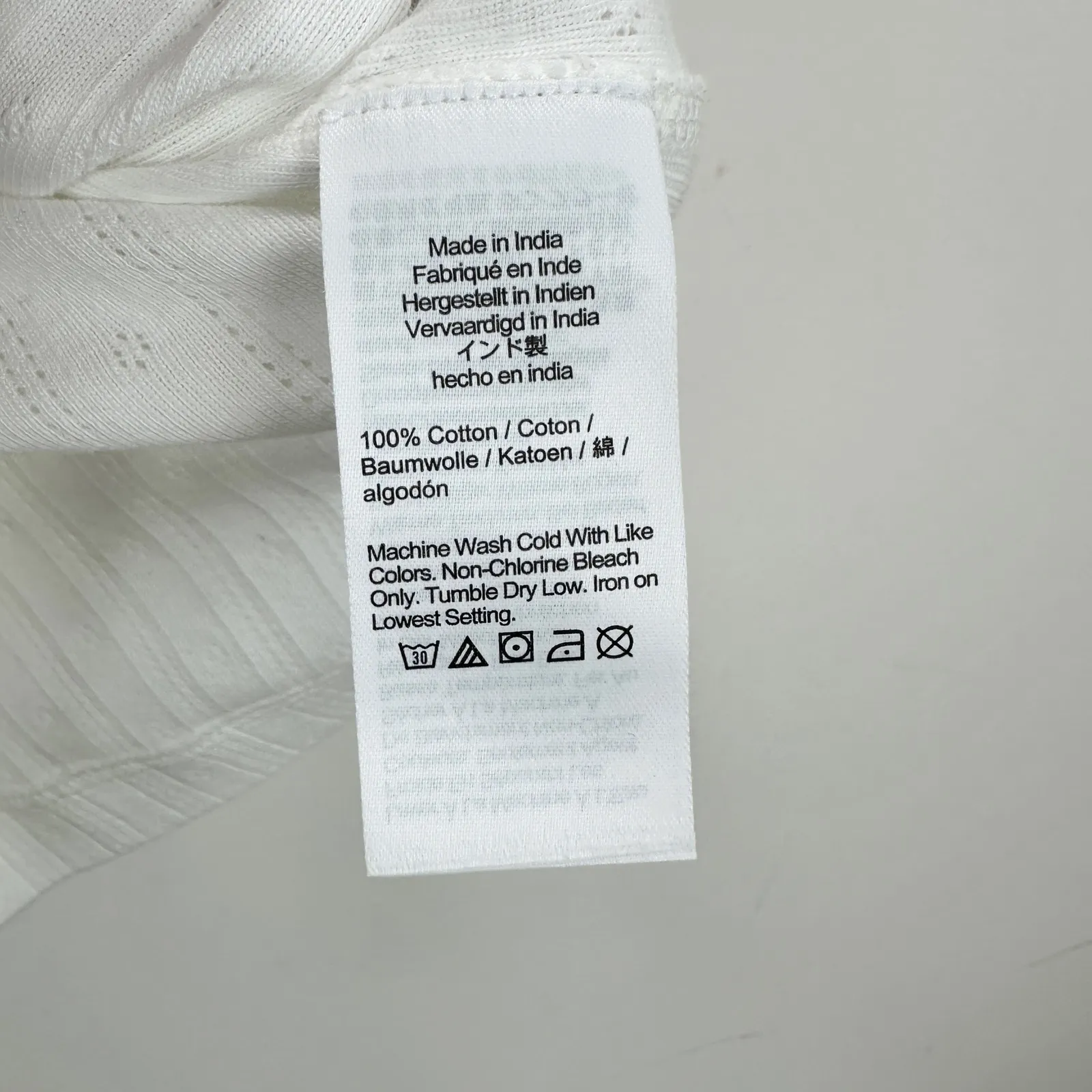 Madewell Pointelle Notch Neck Tee Shirt Cotton White Basics Casual XXS NWT - Image 11