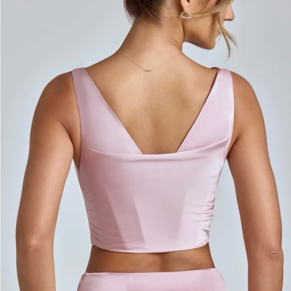 Oh Polly Malin Draped Cowl Corset in Blush - Image 5