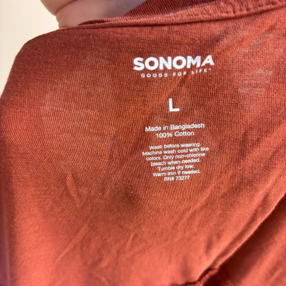 Sonoma Good For Life Women’s Peplum Tiered V Neck Top Dark Rust 100 % cotton - Image 6