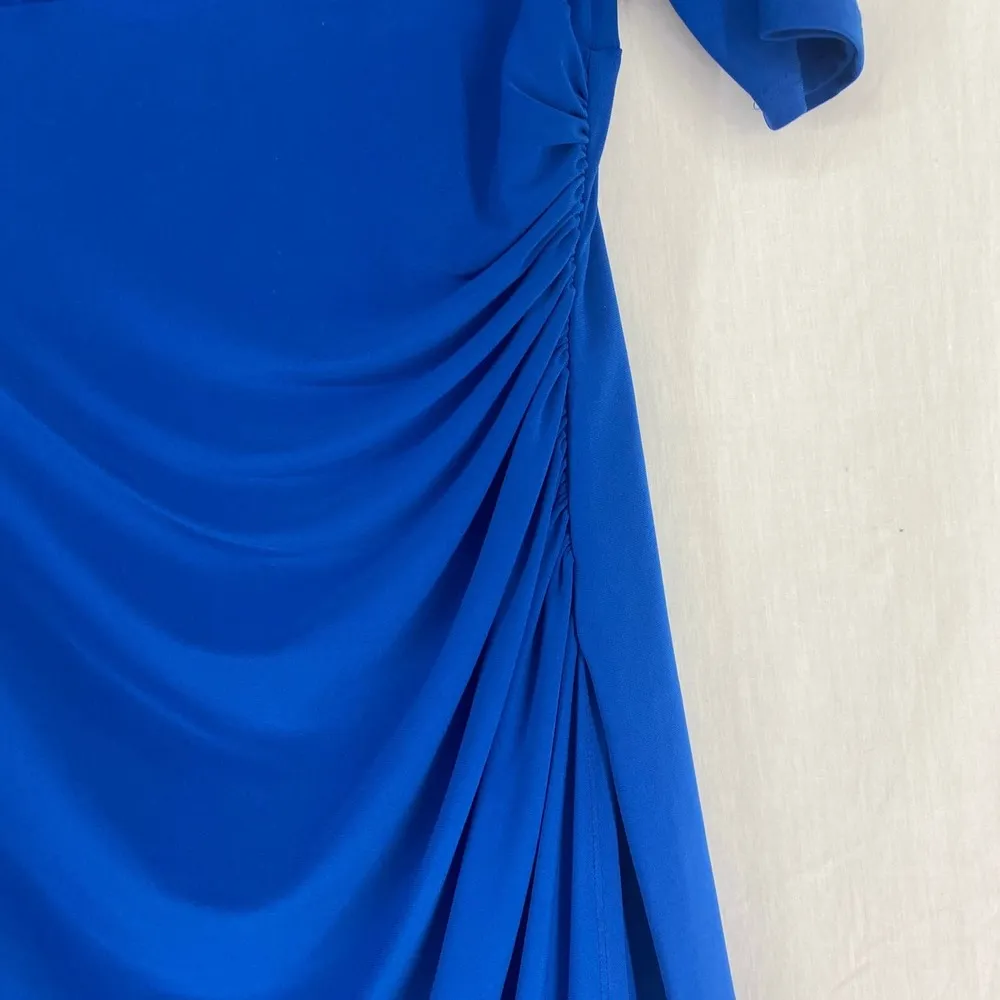 Lauren by Ralph Lauren Bodycon Ruched Jersey Dress Royal Blue womens sz 10 - Image 3