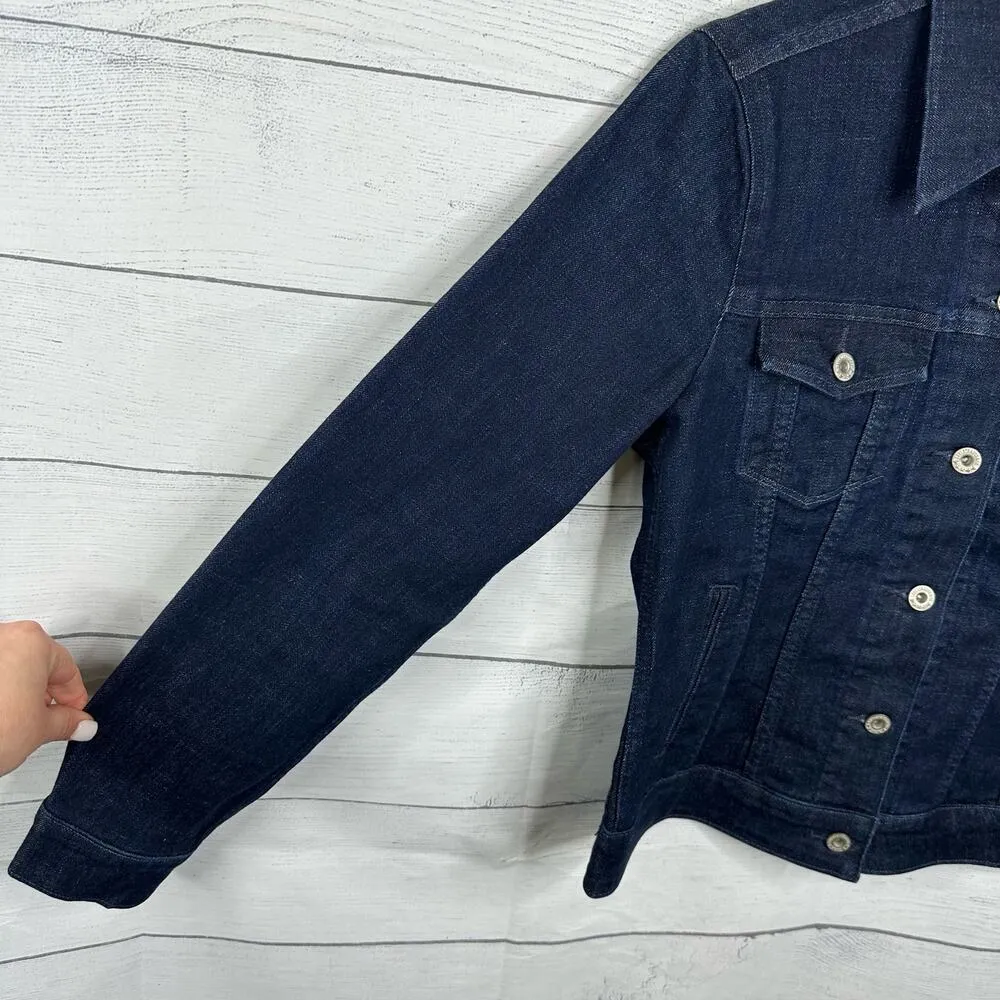 Levis Womens size Medium Retro Style Red Label Denim Jean Jacket Cowgirl Country - Image 5