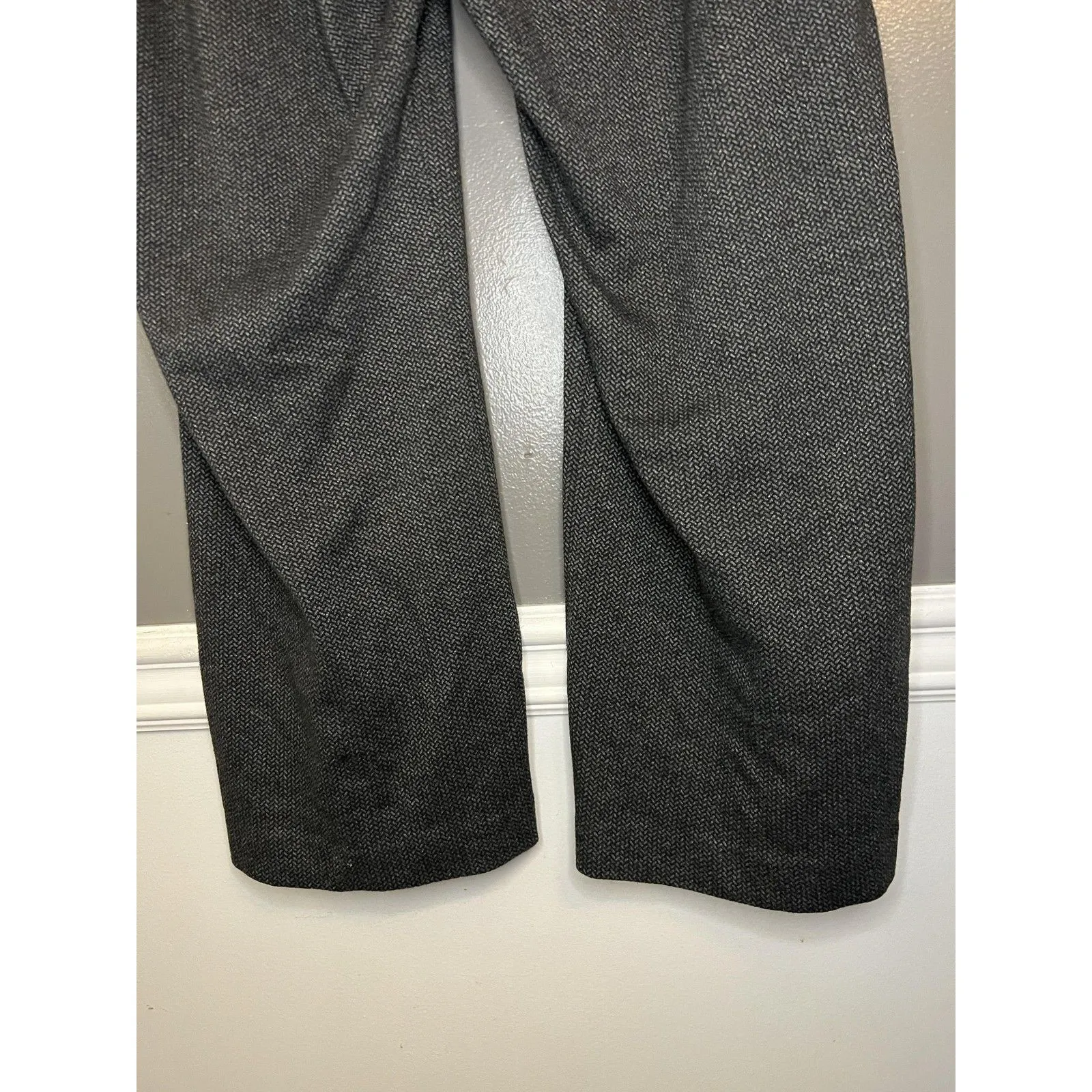 Lane Bryant Pants Womens 26/28 Gray Herringbone Pull On Wide Leg Career - Image 5
