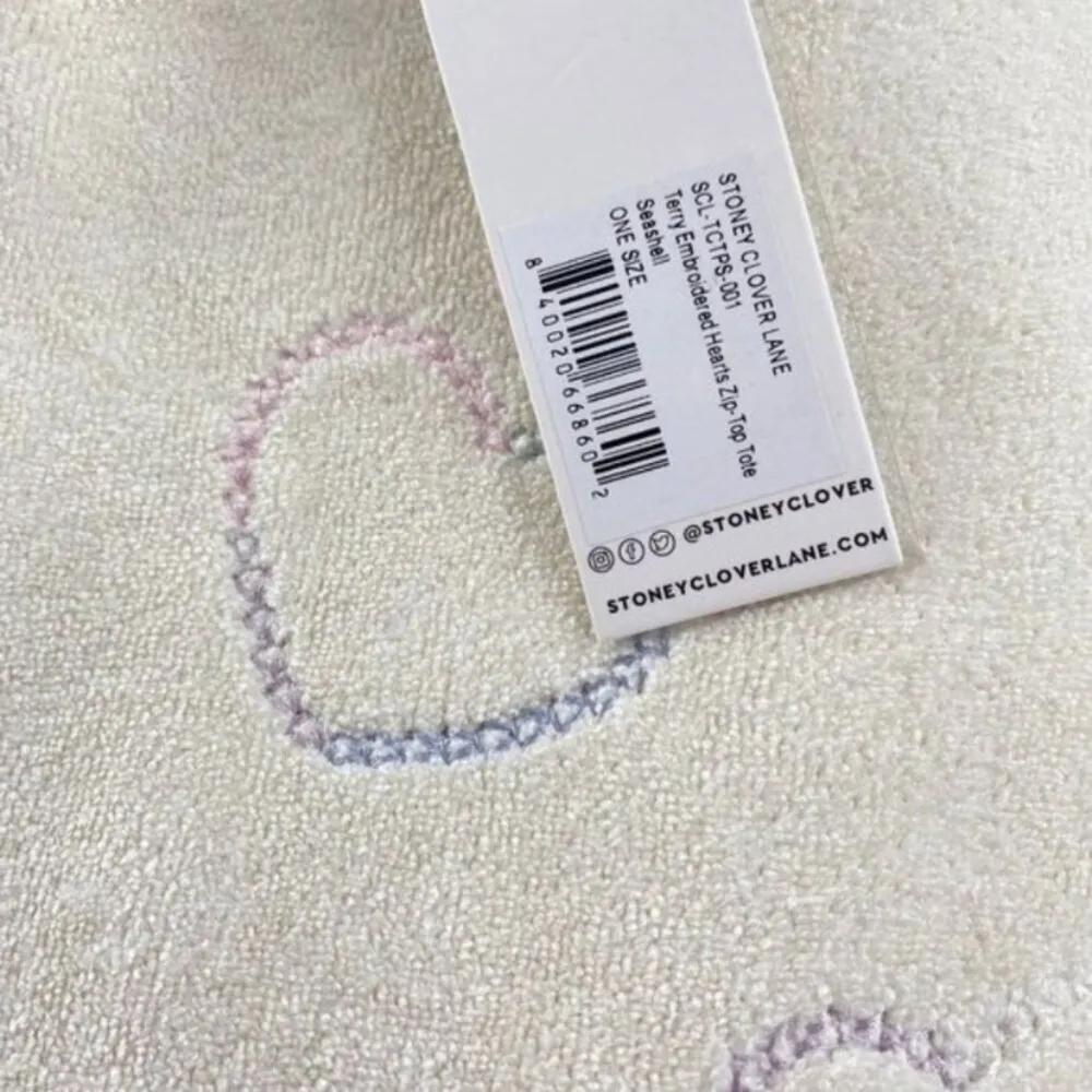 Stoney Clover Lane Terry Embroidered Hearts Zip Top Tote Bag - Image 7