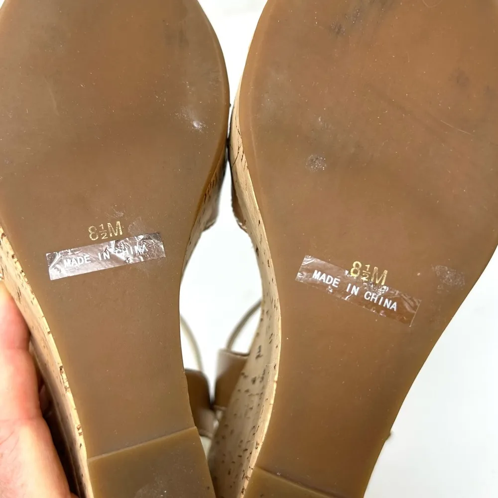 GUESS cork / leather wedge sandals, size 8.5 - Image 11