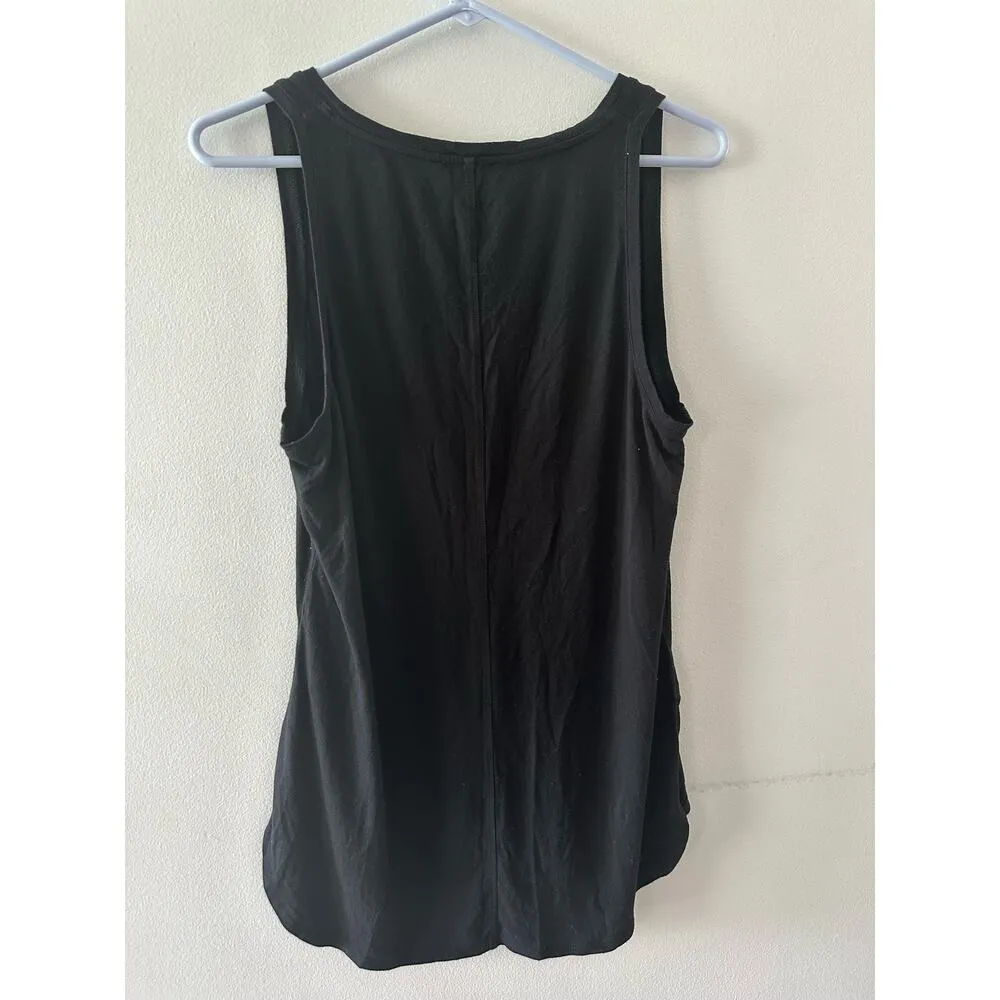 Babaton Aritzia Top Women's Medium Black Zayn Tank V-neck Minimalist Summer - Image 7