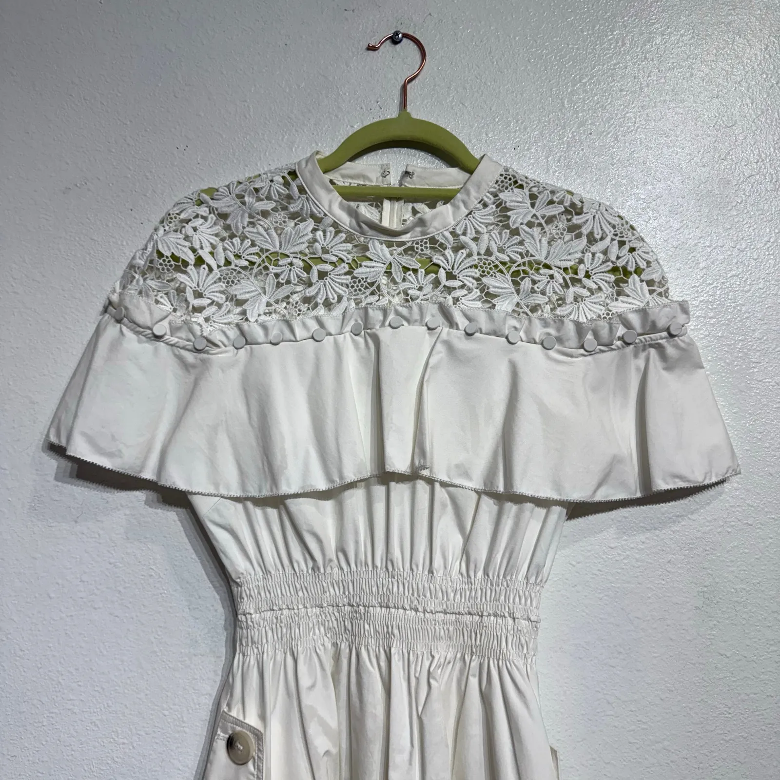 Self Portrait White Hudson Mini Dress Sz 6 - Image 4