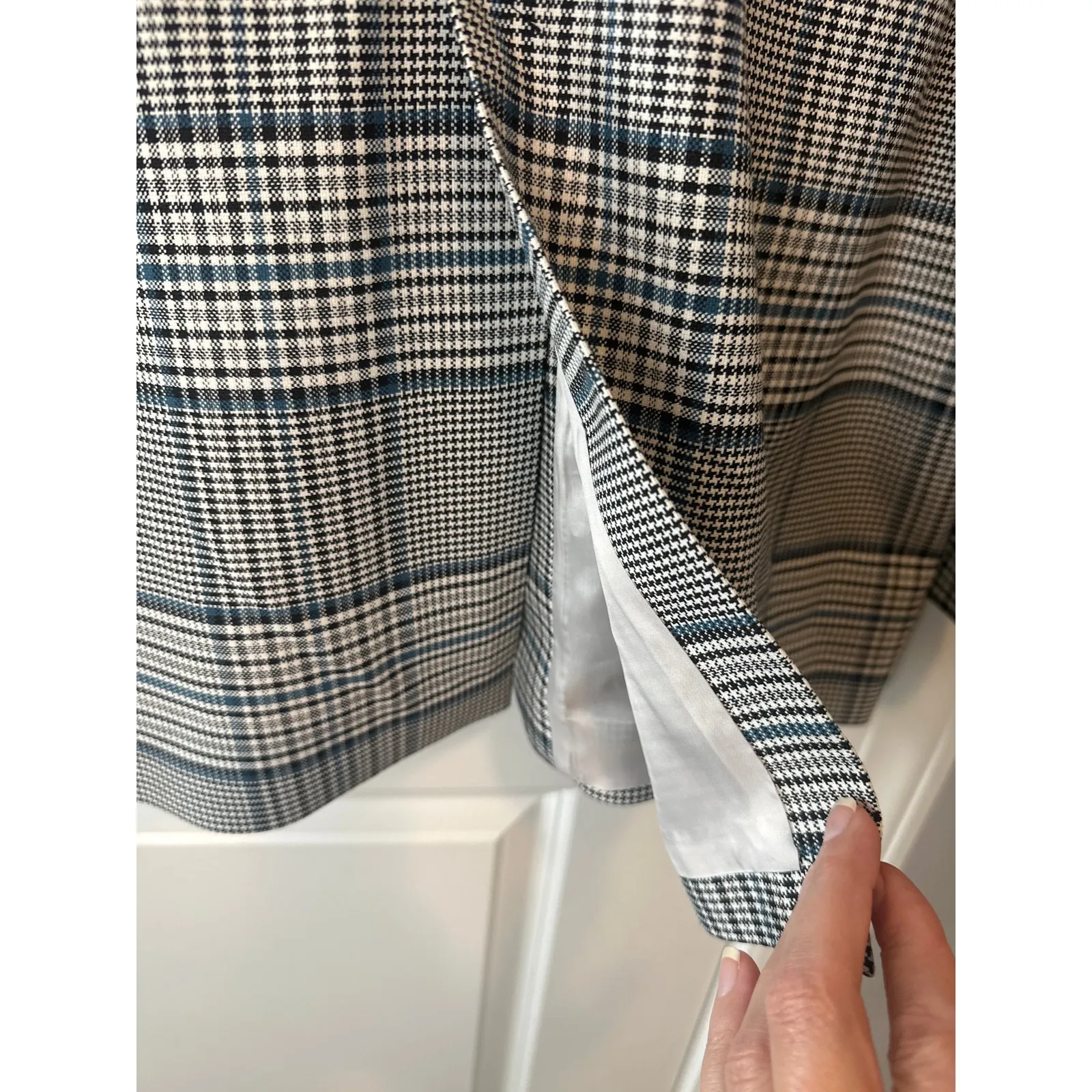 Baum und Pferdgarten NWT Bodia Oversized Blazer Blue Plaid Check Jacket Size 12 - Image 12