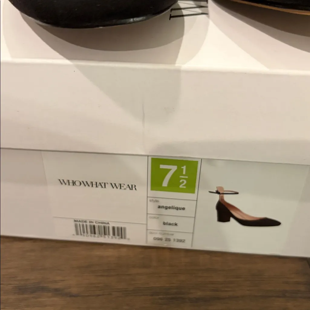 New In Box Who What Wear Faux Black Suede Ankle Strap Heels Sz 7.5 - Image 5