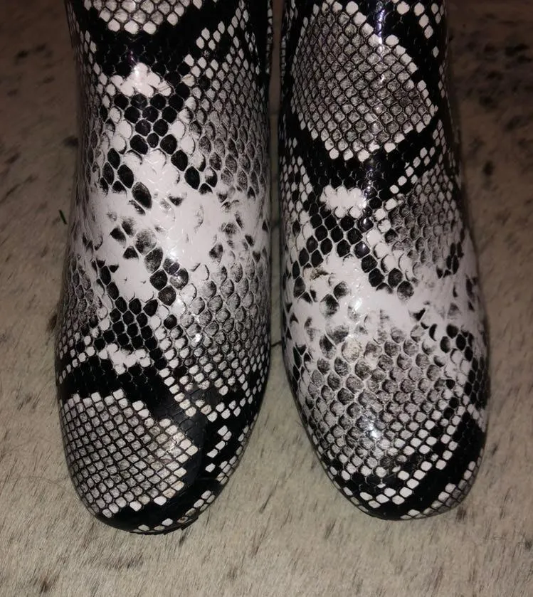 Snakeskin Booties Size 7 - Image 3