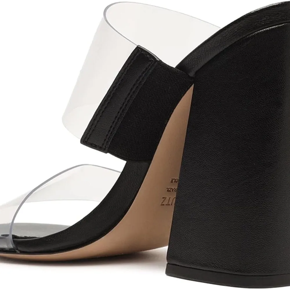 NEW Schultz Women's Victorie High Block Sandal Heel Black Clear Y2K Minimal 9.5 - Image 14