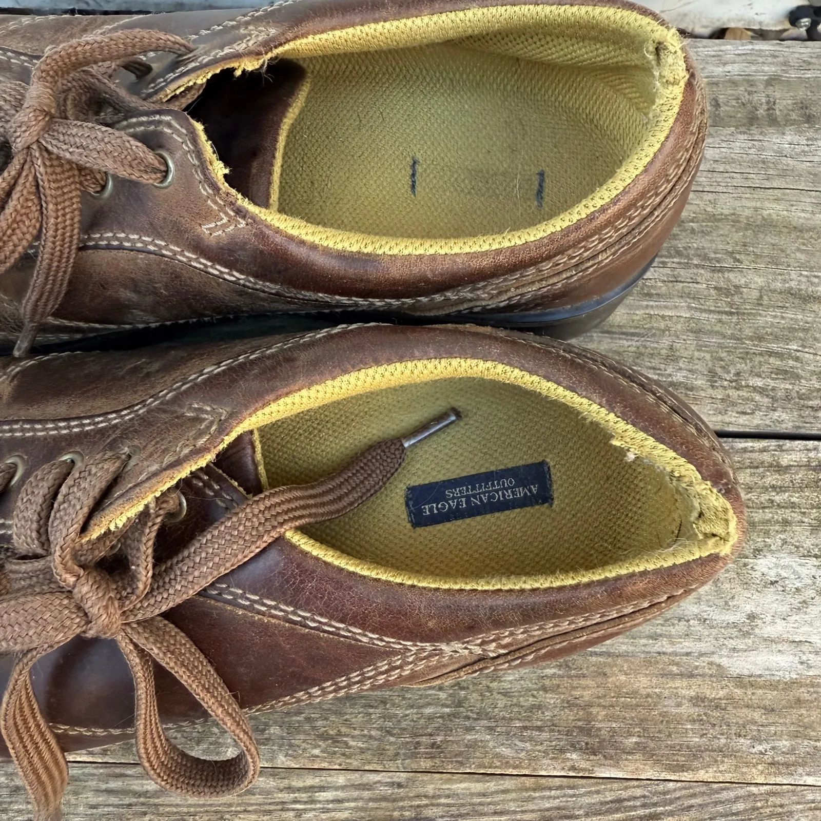 Y2K American Eagle Chunky Brown Leather Oxford Shoes US10 EU40 8101-207 - Image 8