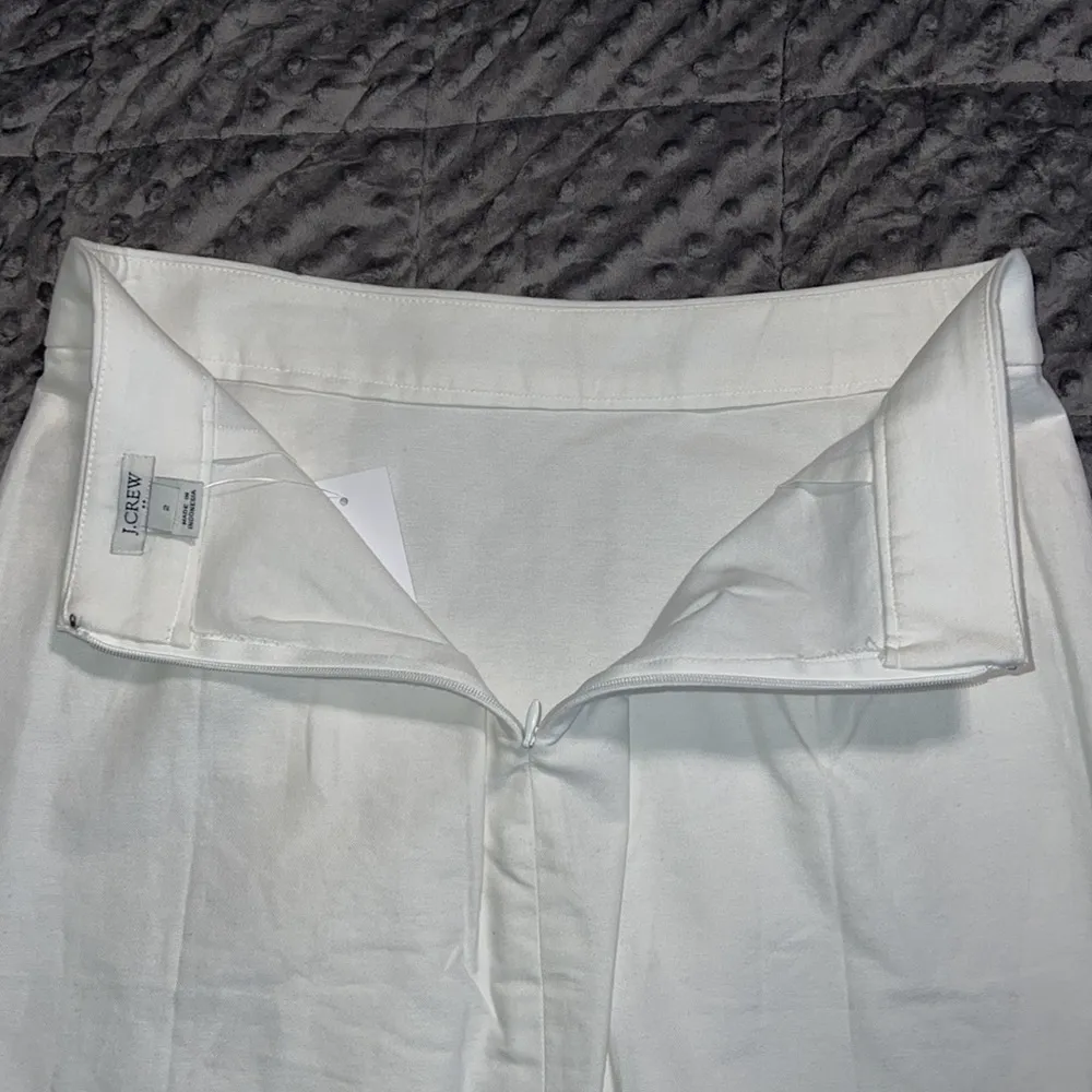 J. Crew size 2 women’s ruffle white oxford fixed wrap tulip skirt zip back - Image 5