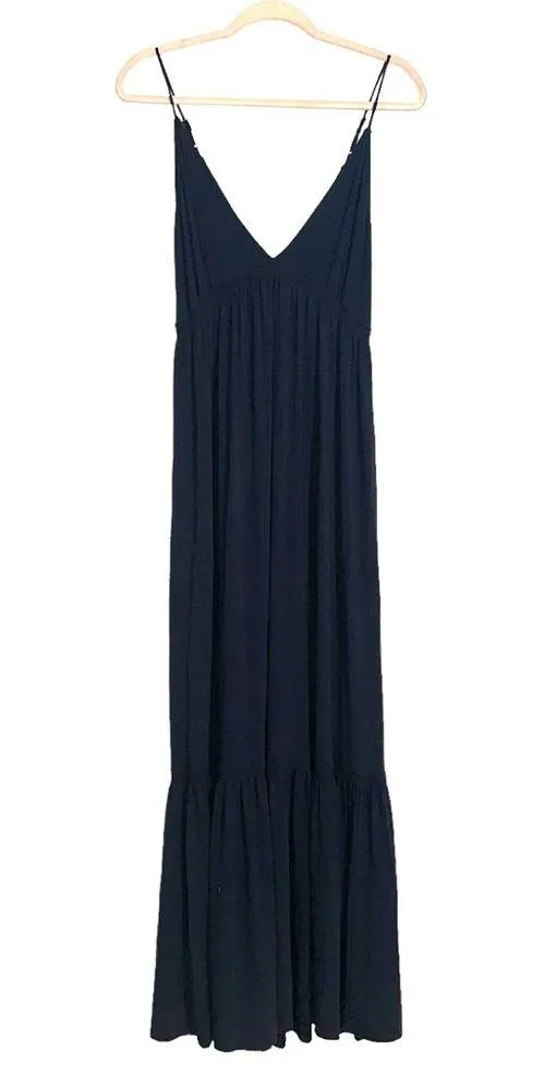 NWT Favorite Daughter The Weekend Navy Plunge Sleeveless Maxi Dress MEDIUM Blue - Image 3