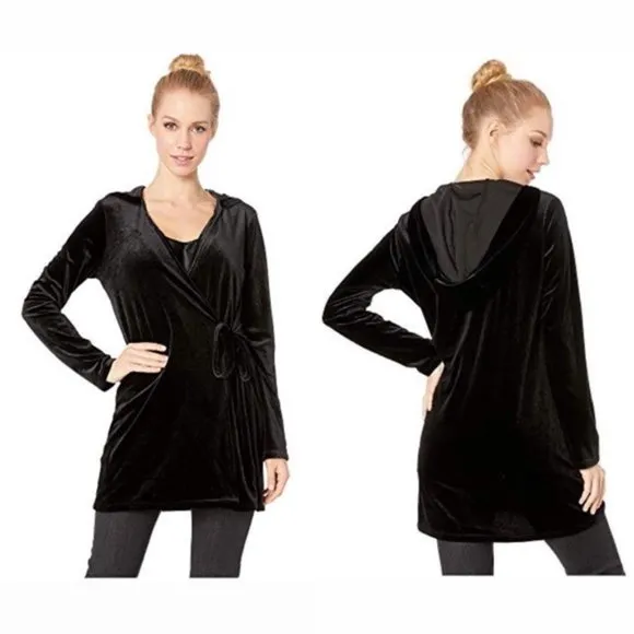 BB Dakota Practical Magic Velvet Wrap Hooded Jacket Size M New w/Tag - Image 2
