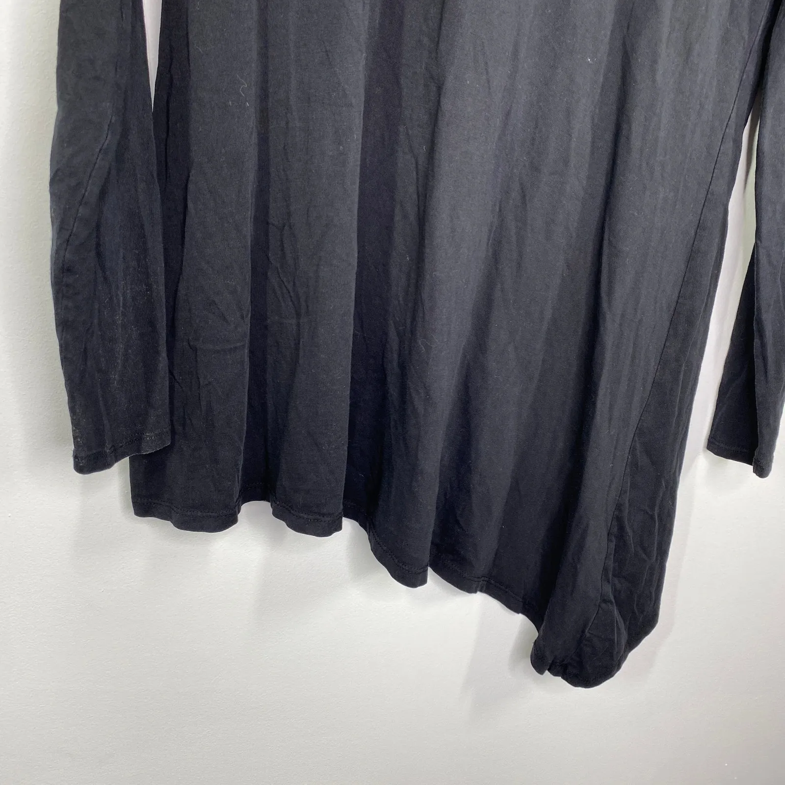 For The Republic Black Asymmetrical Pima Cotton Shirt Women's Size Medium M - Image 2