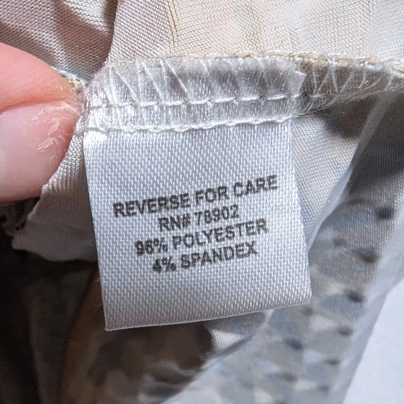 Vtg Y2K Erin London Beige Abstract Animal Print Clear Sequin Zip Up Jacket P XL Brown Size undefined - Image 5