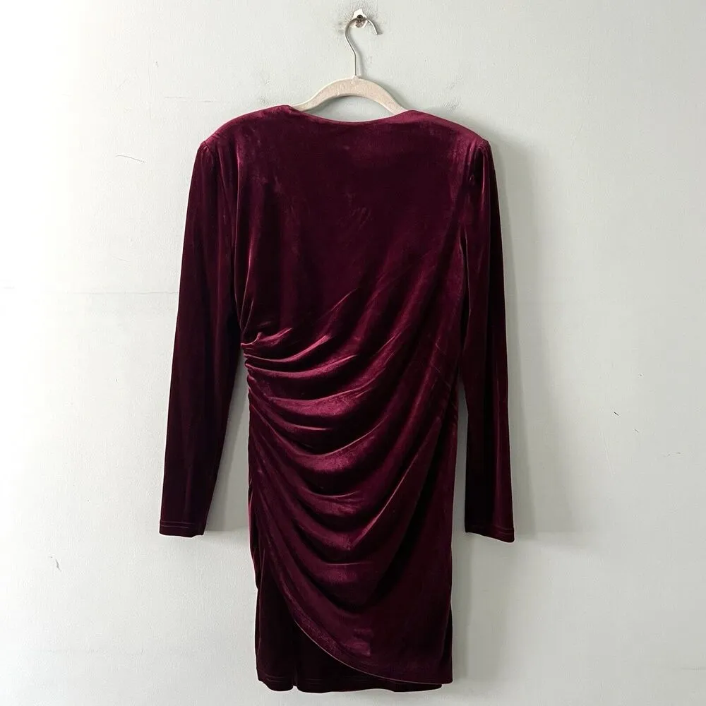 NWT Alex Marie Nikki Surplice V-Neck Long Sleeve Mahogany Velvet Dress - Image 7