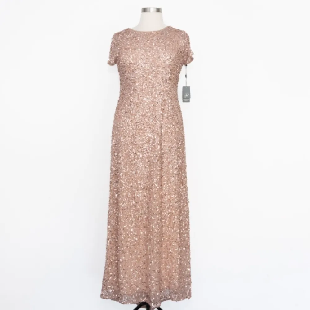 Adrianna Papell. Scoop Back Sequin Gown. - Image 2