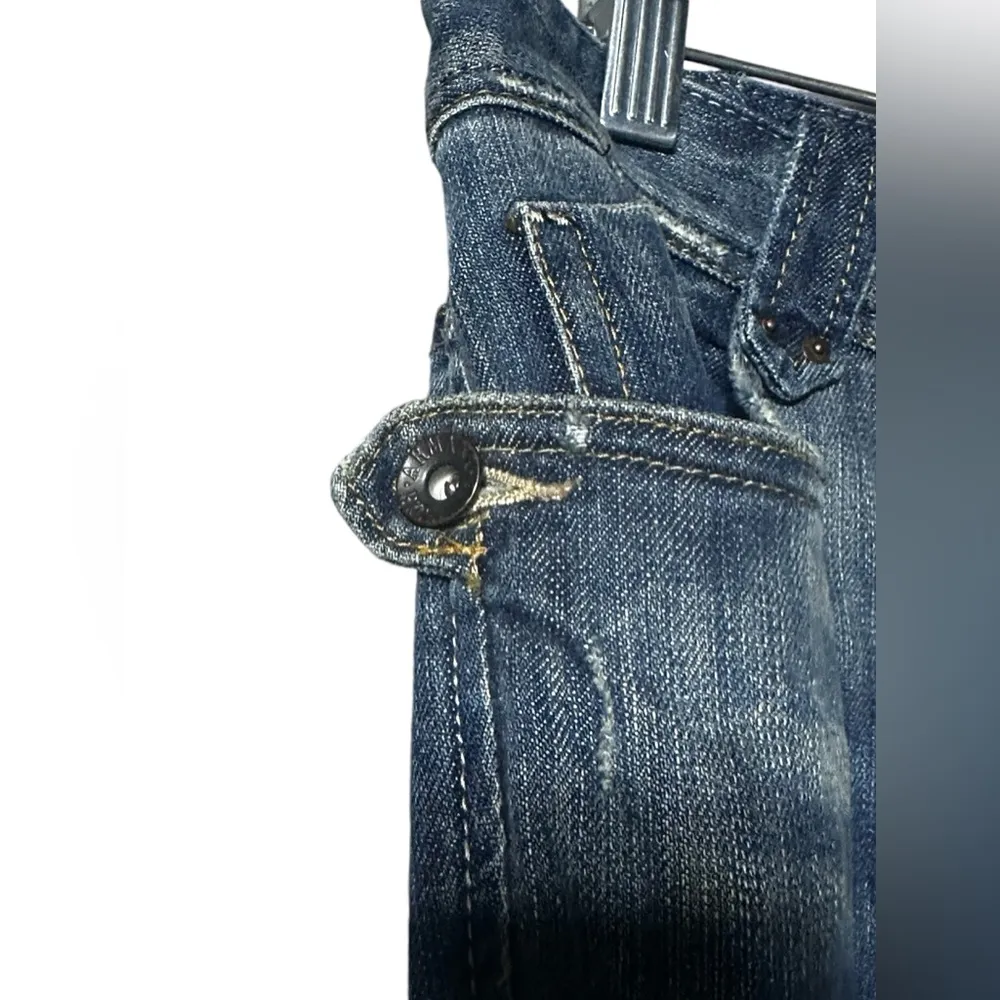 Y2K Fit Armani Exchange Distressed Straight Leg Denim W/Pocket Detail 8 Short - Image 5