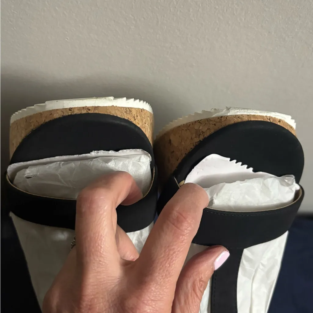 ADRIENNE VITTADINI Womens Chaps Ankle Strap Wedge Black Platforms Wedges - Image 5