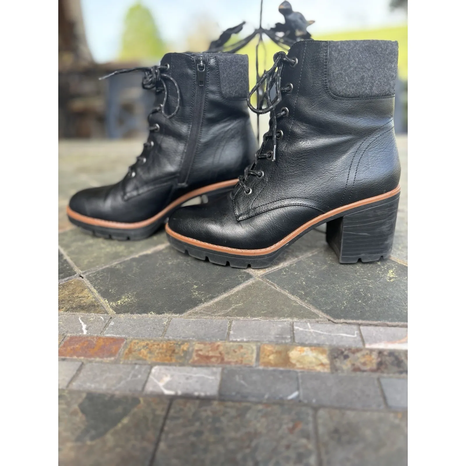 Chunky lNaturalizer Womens Madalynn 2 Faux Leather Lace-Up Booties Size 8.5 - Image 3