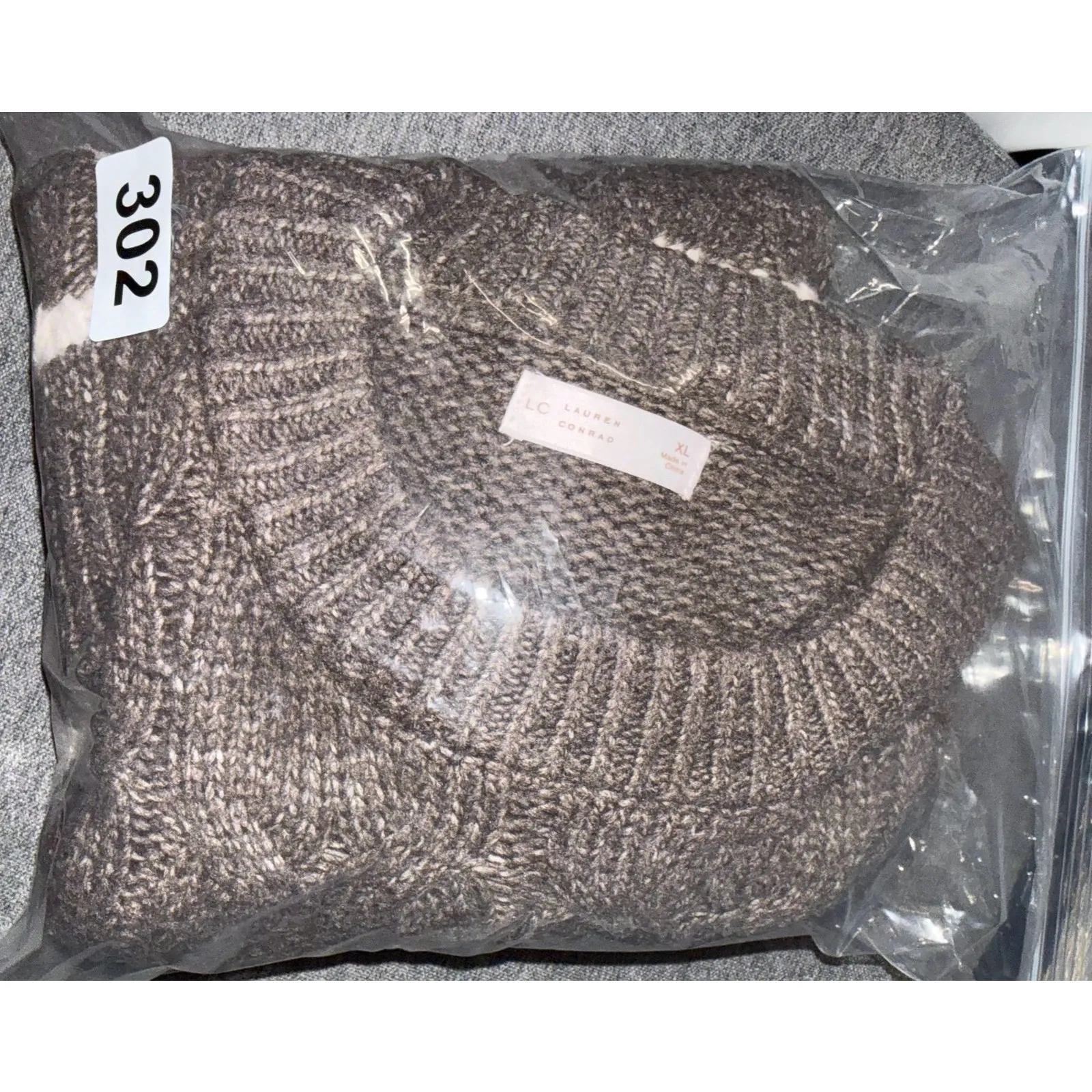 Lauren Conrad Cable Knit Striped Sweater XL Brown White Crew Neck Long Sleeve - Image 9