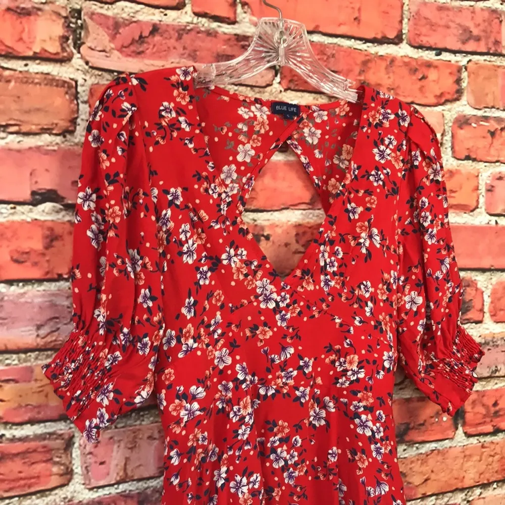 Revolve Red Floral Amaris Mini Dress - Image 6