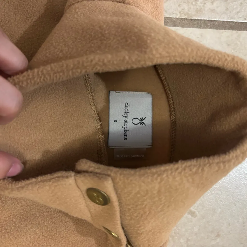 Dudley Stephens Bailiwick Button Turtleneck Vello Fleece (Camel) - Image 3