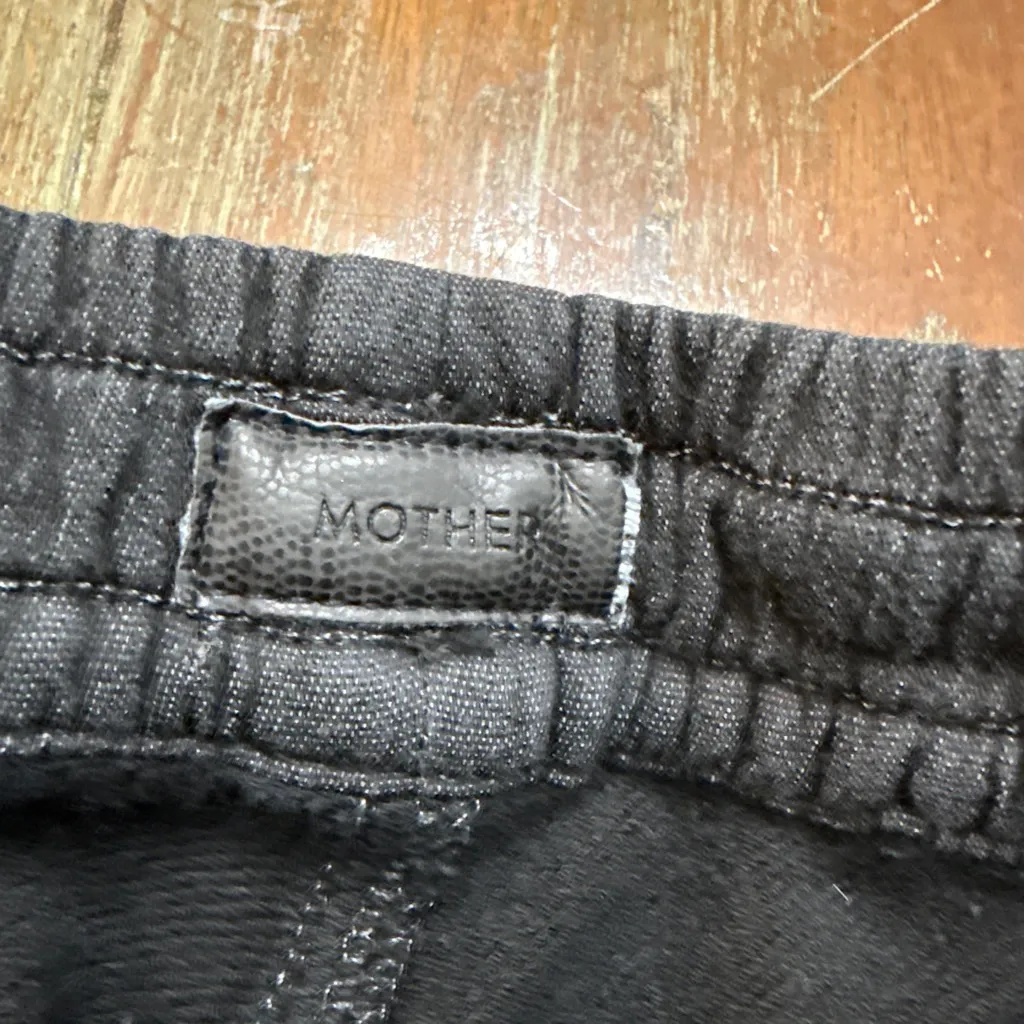 Mother Heather Black Drawstring Cropped Trainer Jogger Pants Size 26 - Image 5