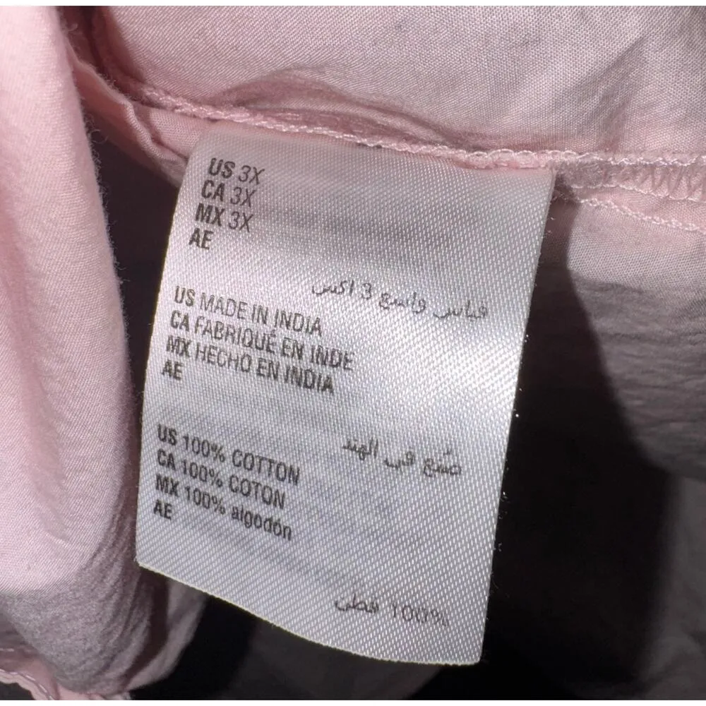 Style & Co Pastel Pink Button Up Shirt Women's 3X Relaxed Lightweight Breathable - Image 6