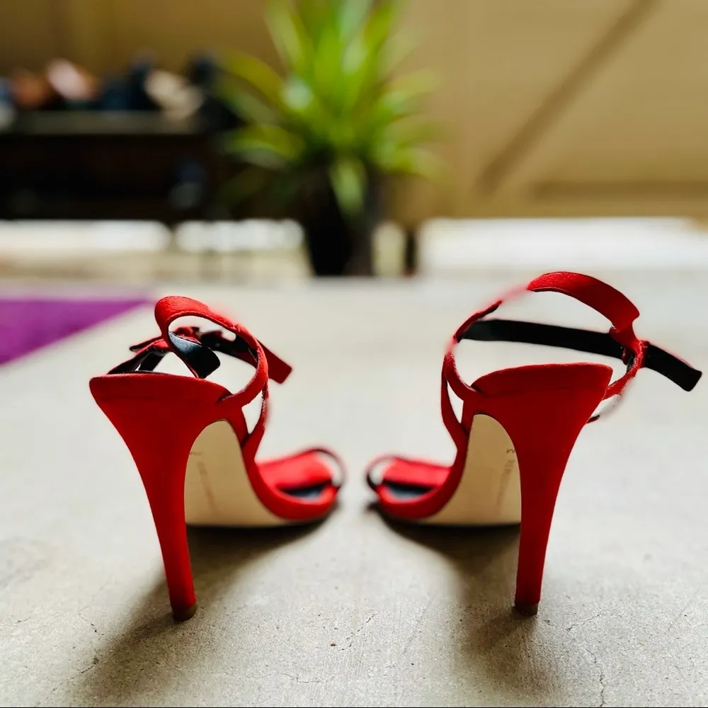 Rebecca Minkoff Rosie Heels 7 Red Lobster Kid Suede Cocktail Party Travel Luxury - Image 13