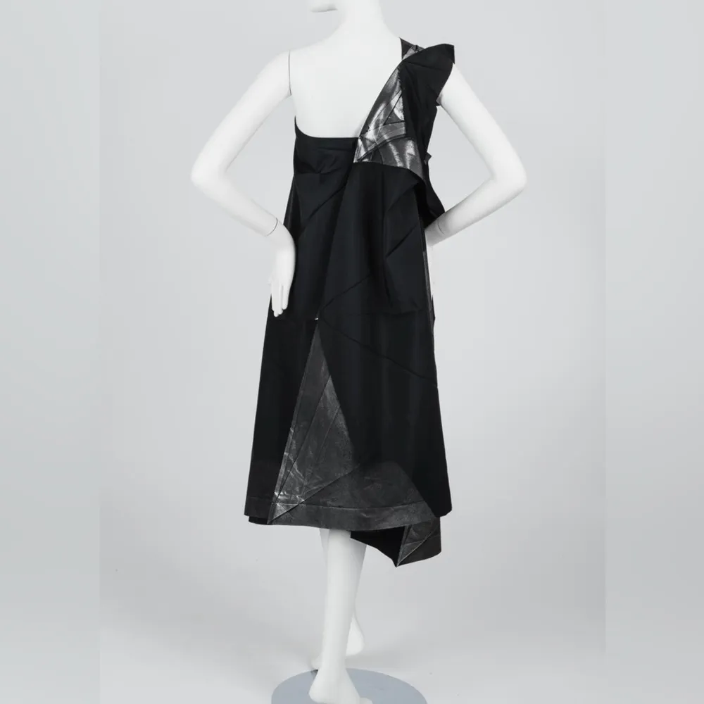 132 5. Foil Printed Origami Dress - Image 14