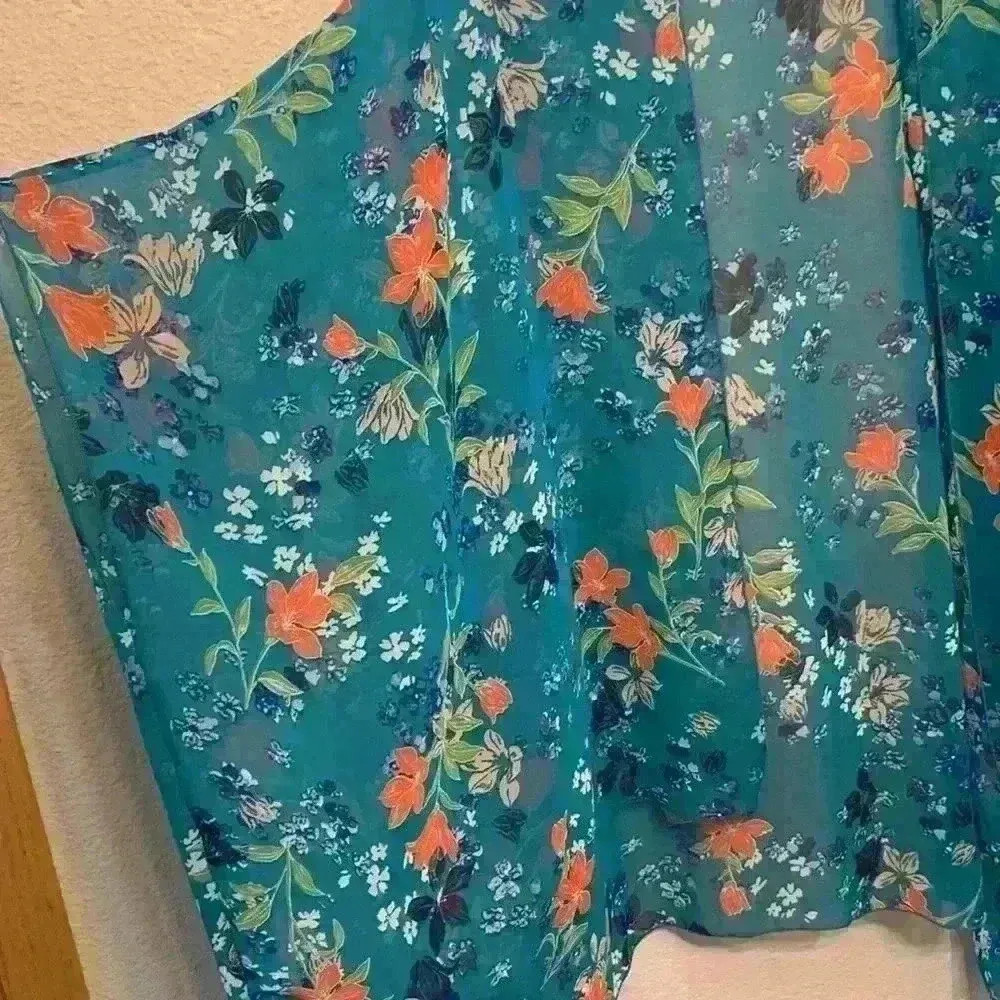 Blue floral CY Fashion sz S boho festival concert lightweight summer flowy - Image 4
