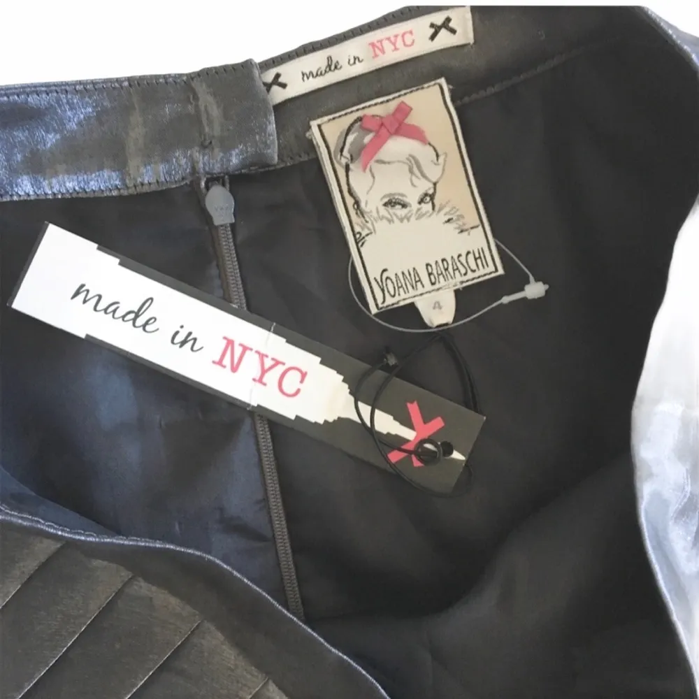 x Yoana Baraschi ✧ Wave Pleat Knee Length Skirt ✧ Metallic Silver - Image 10