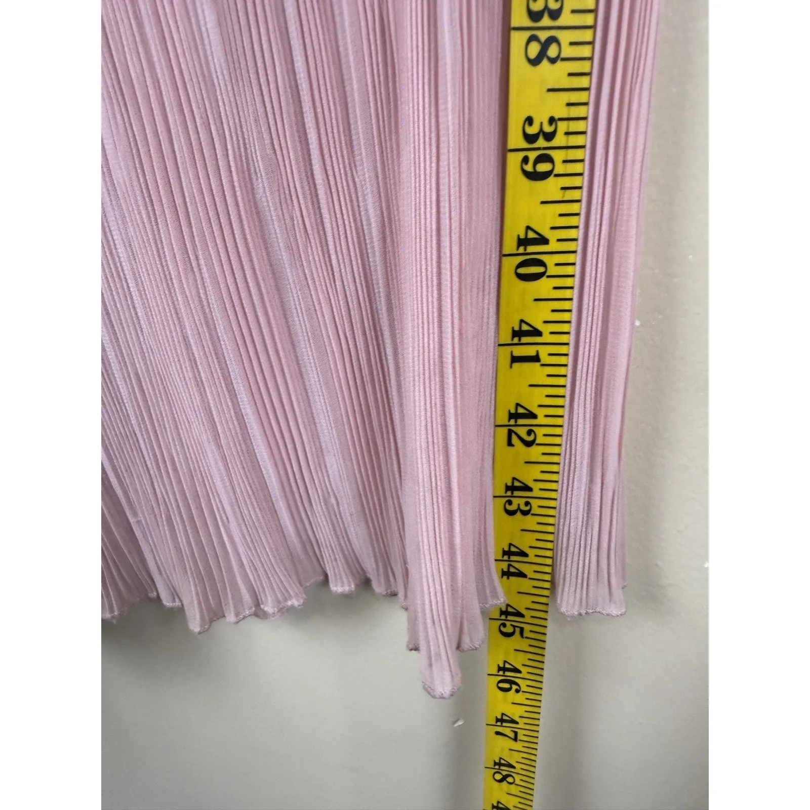 Zara Pink Pleated Wide Leg Palazzo Pants for Women Pull-On, Size L - Image 10