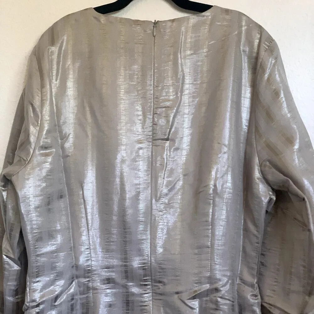 NWT Atoir Walk Me Home Metallic Cocktail Mini Dress in Silver/Gray Size 6 - Image 6