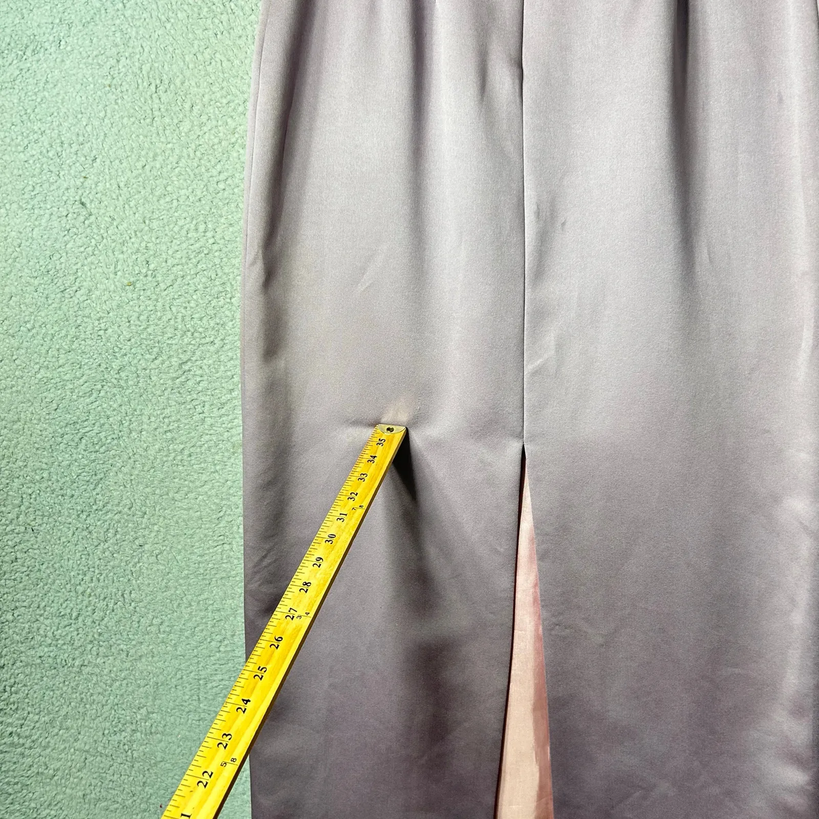 Zola Evening Skirt Womens‎ 12 Lilac Satin Lined Pencil Straight Midi Skirt Purple - Image 8