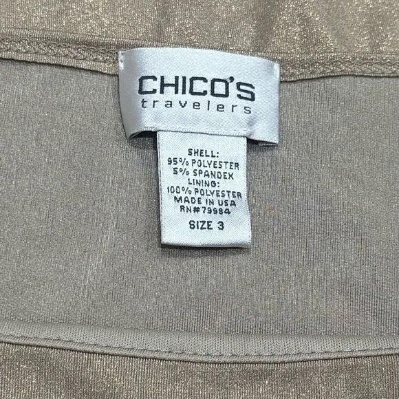Chico's Travelers Gold Sparkle Summer Tank Wedding Guest Women's Size 3 XL - Image 6