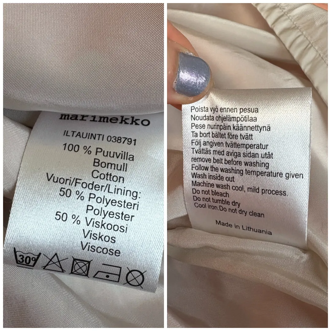 Marimekko Iltauinti Belted Pink Polka Dot Swirl Sleeveless Dress EU 36 US 6 - Image 6