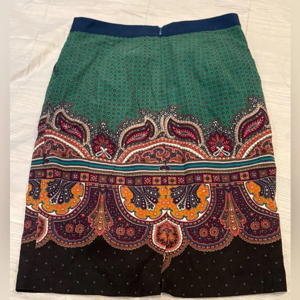 Edme & Esyllte Antropologie Womens Pencil Skirt Corduroy Paisley Size 4 - Image 5