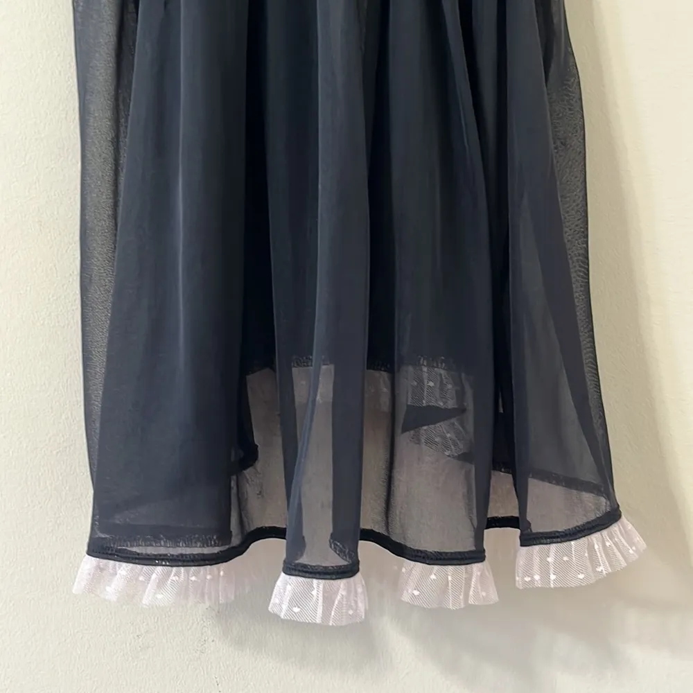 Victoria’s Secret Black Lace Babydoll Pink Lace Detail Lingerie Top Size Medium - Image 3