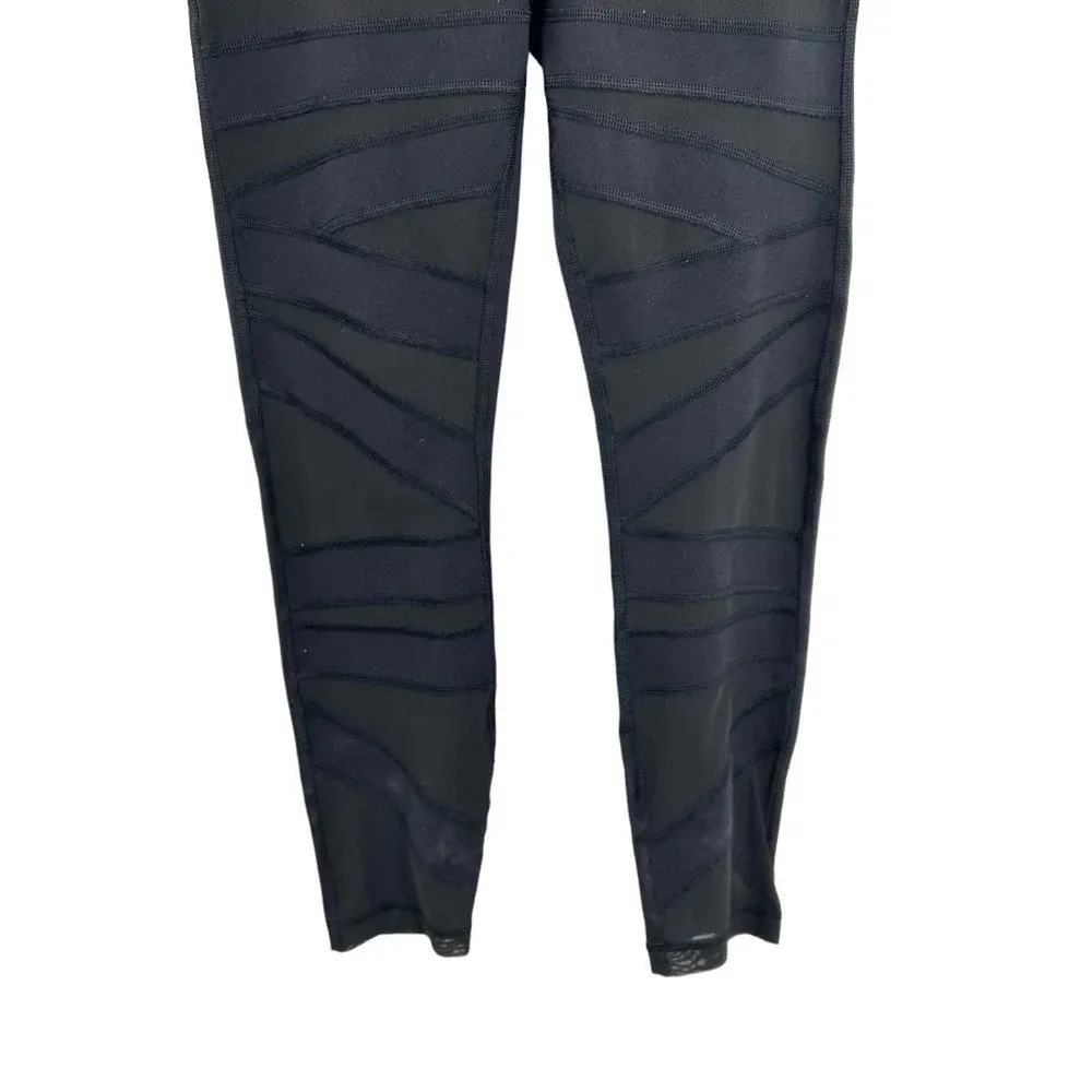 Lululemon High Times Crop *Tech Mesh‎ Black Leggings Size 6 - Image 5