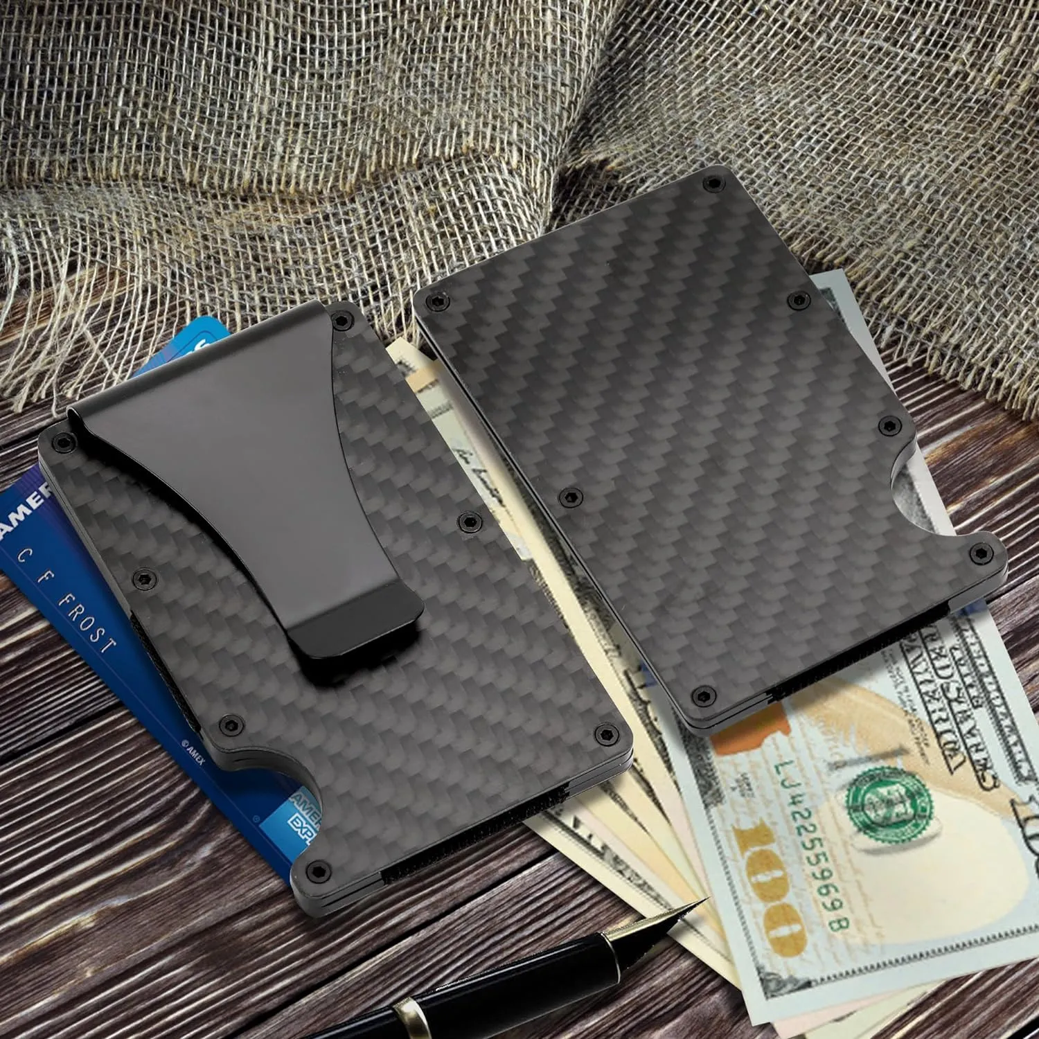 Minimalist Slim Wallet for Men Slim RFID Wallet Front Pocket Wallet for Men with Money Clip and Credit Card Holder Aluminum Metal Compact Wallets for Men - Image 6