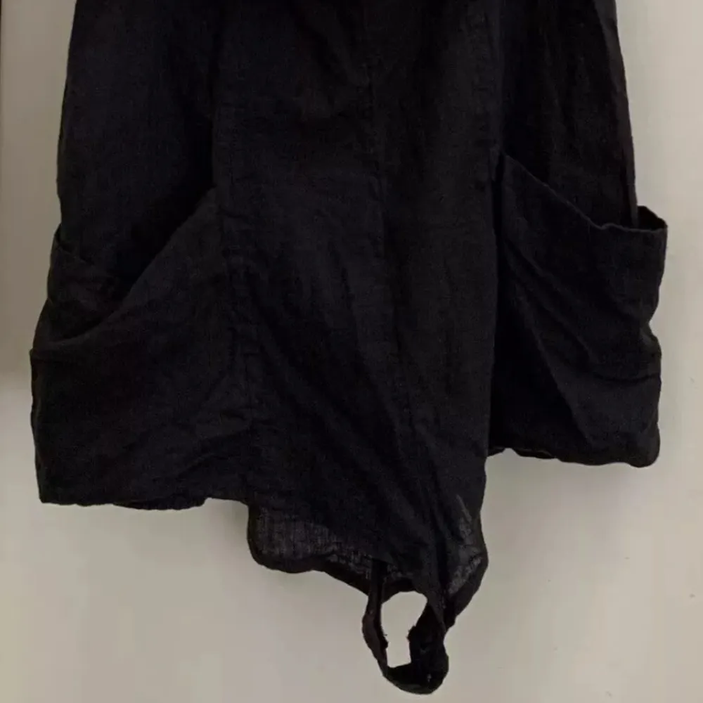 Anthropologie Black Linen Romper Medium New NWT Sleeveless Pockets RARE  HTF - Image 7