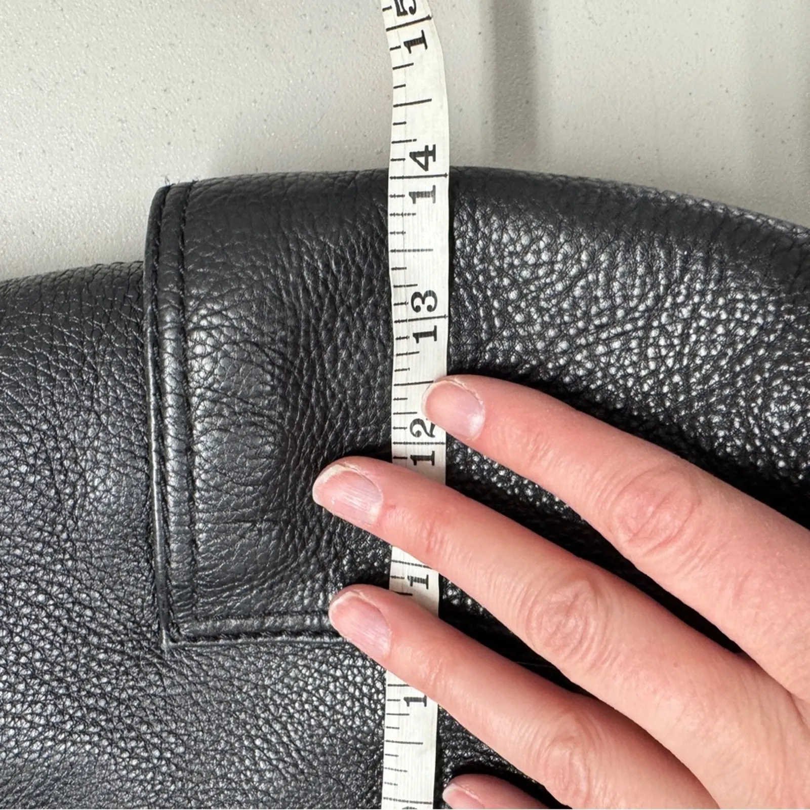 Fossil Black Leather Lane Shoulder Bag Womens Tote Handbag Purse Classic - Image 9